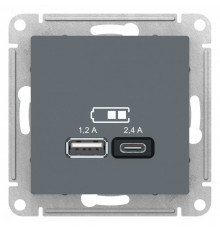 SE AtlasDesign Грифиль USB A+С, 5В/2,4А, 2х5В/1,2А, механизм