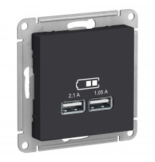 SE AtlasDesign Карбон USB, 5В, 1 порт x 2,1 А, 2 порта х 1,05 А, механизм