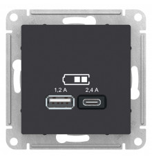SE AtlasDesign Карбон USB A+С, 5В/2,4А, 2х5В/1,2 А, механизм