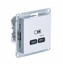 SE AtlasDesign Белый USB Розетка тип-C 65W высокоскор.заряд. QC, PD, мех.