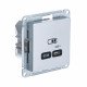 SE AtlasDesign Алюминий USB Розетка тип-C 65W высокоскор.заряд. QC, PD, мех.