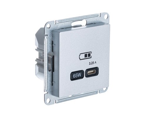 SE AtlasDesign Алюминий USB Розетка тип-C 65W высокоскор.заряд. QC, PD, мех.