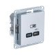 SE AtlasDesign Алюминий USB Розетка тип-C 65W высокоскор.заряд. QC, PD, мех.