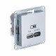 SE AtlasDesign Алюминий USB Розетка A + тип-C 45W высокоскор.заряд. QC,PD, мех.
