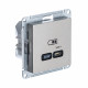 SE AtlasDesign Шампань USB Розетка тип-C 65W высокоскор.заряд. QC, PD, мех.