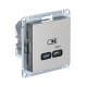 SE AtlasDesign Шампань USB Розетка тип-C 65W высокоскор.заряд. QC, PD, мех.
