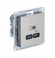 SE AtlasDesign Шампань USB Розетка тип-C 65W высокоскор.заряд. QC, PD, мех.