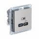 SE AtlasDesign Шампань USB Розетка тип-C 65W высокоскор.заряд. QC, PD, мех.