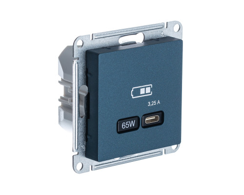 SE AtlasDesign Изумруд USB Розетка тип-C 65W высокоскор.заряд. QC, PD, мех.
