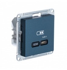 SE AtlasDesign Изумруд USB Розетка тип-C 65W высокоскор.заряд. QC, PD, мех.
