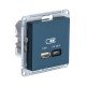 SE AtlasDesign Изумруд USB Розетка A + тип-C 45W высокоскор.заряд. QC,PD, мех.