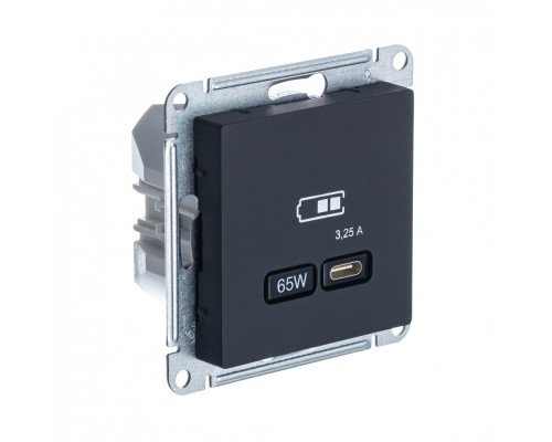 SE AtlasDesign Карбон USB Розетка тип-C 65W высокоскор.заряд. QC, PD, мех.