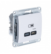 SE Glossa Белый USB Розетка тип-С 65W высокоскор.заряд. QC, PD, мех.