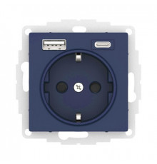 SE AtlasDesign Аквамарин Розетка 16А c 2 USB A+C, 5В/2,4А/3,0А, 2х5В/1,5А, механизм
