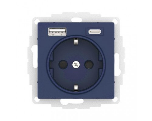 SE AtlasDesign Аквамарин Розетка 16А c 2 USB A+C, 5В/2,4А/3,0А, 2х5В/1,5А, механизм