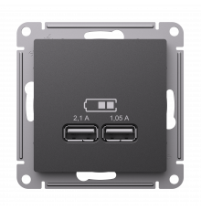 SE AtlasDesign Базальт Розетка USB A+A, 5В/2,1 А, 2х5В/1,05 А, механизм