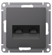 SE AtlasDesign Базальт Розетка двойная компьютерная RJ45+RJ45, кат.5Е, механизм