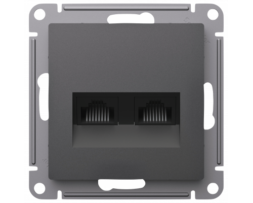 SE AtlasDesign Базальт Розетка двойная компьютерная RJ45+RJ45, кат.5Е, механизм