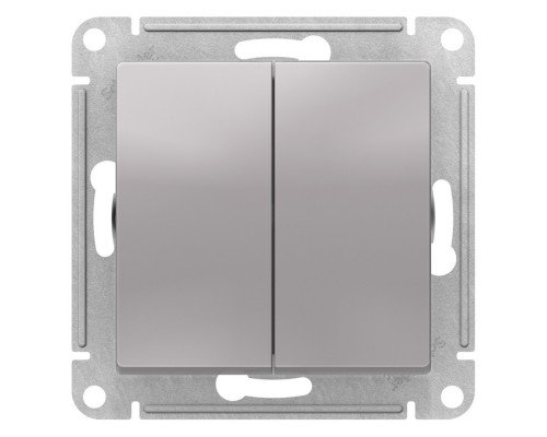 Systeme Electric AtlasDesign 2-клавишный ПЕРЕКЛЮЧАТЕЛЬ, перекрестный, 2 x сх. 7, 10АХ, механизм, АЛЮМИНИЙ