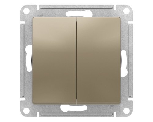 Systeme Electric AtlasDesign 2-клавишный ПЕРЕКЛЮЧАТЕЛЬ, перекрестный, 2 x сх. 7, 10АХ, механизм, ШАМПАНЬ