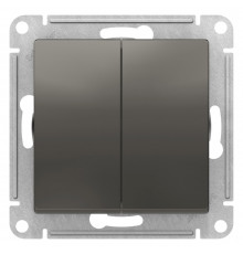 Systeme Electric AtlasDesign 2-клавишный ПЕРЕКЛЮЧАТЕЛЬ, перекрестный, 2 x сх. 7, 10АХ, механизм, СТАЛЬ
