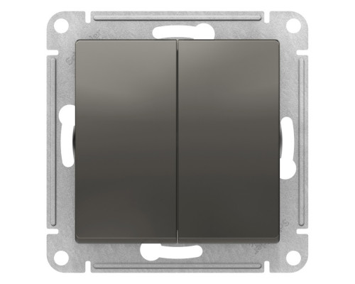 Systeme Electric AtlasDesign 2-клавишный ПЕРЕКЛЮЧАТЕЛЬ, перекрестный, 2 x сх. 7, 10АХ, механизм, СТАЛЬ