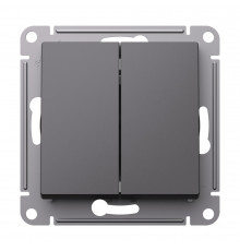 Systeme Electric AtlasDesign 2-клавишный ПЕРЕКЛЮЧАТЕЛЬ, перекрестный, 2 x сх. 7, 10АХ, механизм, БАЗАЛЬТ