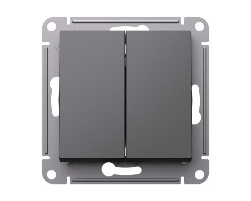 Systeme Electric AtlasDesign 2-клавишный ПЕРЕКЛЮЧАТЕЛЬ, перекрестный, 2 x сх. 7, 10АХ, механизм, БАЗАЛЬТ