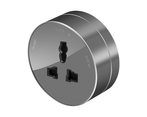 Systeme Electric MuitiTrack Графит Розетка универс. круглая 13А/250В