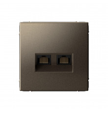 Systeme Electric ArtGallery Мокко Розетка двойная компьютерная RJ45+RJ45, кат.6А, механизм