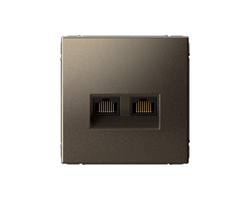 Systeme Electric ArtGallery Мокко Розетка двойная компьютерная RJ45+RJ45, кат.6А, механизм