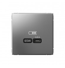 Systeme Electric ArtGallery Сталь USB Розетка тип-С 65Вт высокоскор.заряд. QC, PD, механизм