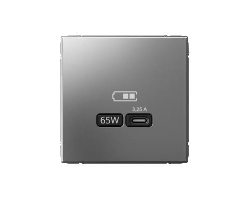 Systeme Electric ArtGallery Сталь USB Розетка тип-С 65Вт высокоскор.заряд. QC, PD, механизм