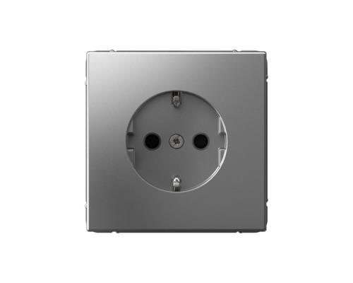 Systeme Electric ArtGallery Сталь Розетка с заземлением со шторками, 16А, механизм