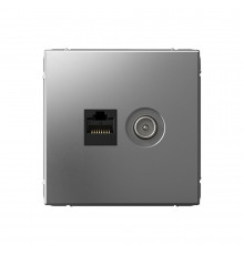 Systeme Electric ArtGallery Сталь Розетка двойная ТВ + компьютерная RJ45, кат. 5Е