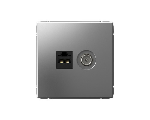 Systeme Electric ArtGallery Сталь Розетка двойная ТВ + компьютерная RJ45, кат. 5Е