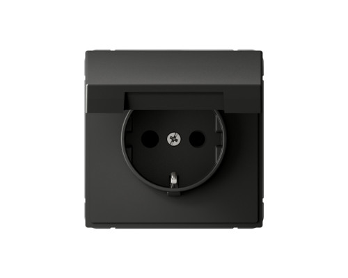 Systeme Electric ArtGallery Базальт Розетка с заземл. со шторк. с крышкой, 16А, IP20, механизм