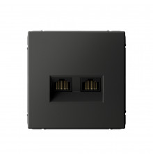 Systeme Electric ArtGallery Базальт Розетка двойная компьютерная RJ45+RJ45, кат.6А, механизм