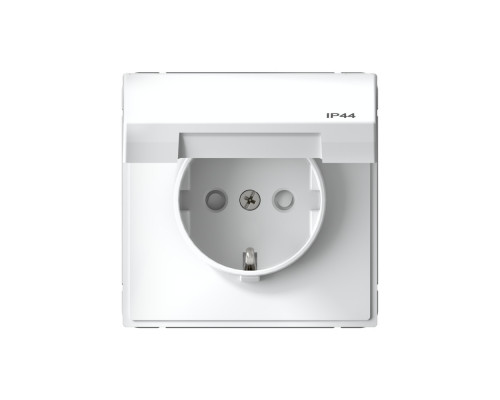 Systeme Electric ArtGallery Белый Розетка с заземл. со шт. с крышк, 16А, IP44, механизм