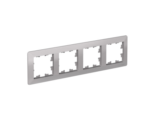 Systeme Electric AtlasDesign Air Алюминий/дымчатый черный Рамка 4-ая