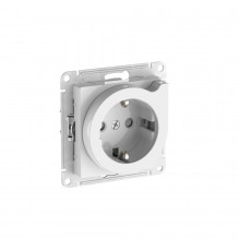 Systeme Electric AtlasDesign Белый Розетка с заземлением со шторками с выталк., 16А,мех., быстрозажим. клем.