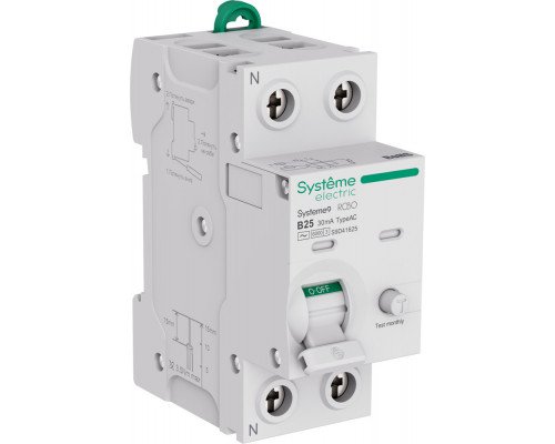 Systeme Electric Systeme9 Авт. выкл. диф. тока (АВДТ) 1P+N B 25A 6kA 30мА Тип-AC 230В