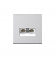 Systeme Electric ArtGallery Алюминий Розетка двойная компьютерная RJ45+RJ45, кат. 5е, механизм