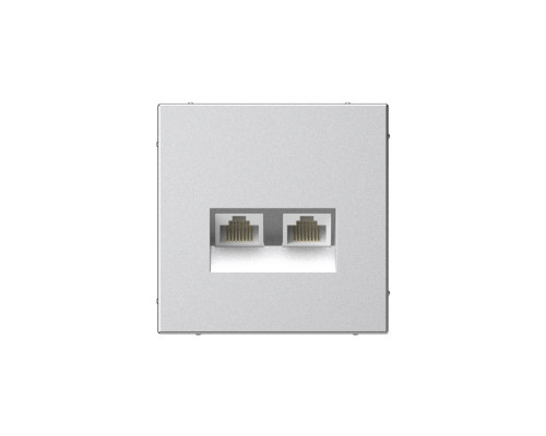 Systeme Electric ArtGallery Алюминий Розетка двойная компьютерная RJ45+RJ45, кат. 5е, механизм