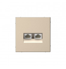 Systeme Electric ArtGallery Шампань Розетка двойная компьютерная RJ45+RJ45, кат. 5е, механизм