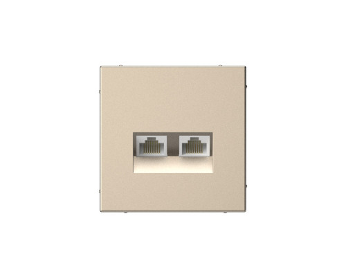 Systeme Electric ArtGallery Шампань Розетка двойная компьютерная RJ45+RJ45, кат. 5е, механизм