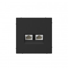 Systeme Electric ArtGallery Карбон Розетка двойная компьютерная RJ45+RJ45, кат. 5е, механизм