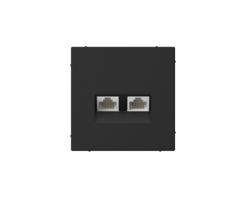 Systeme Electric ArtGallery Карбон Розетка двойная компьютерная RJ45+RJ45, кат. 5е, механизм