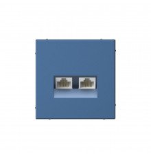 Systeme Electric ArtGallery Аквамарин Розетка двойная компьютерная RJ45+RJ45, кат. 5е, механизм