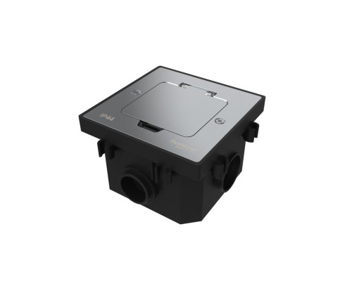 Systeme Elecrtic MultiDesk Серебро Лючок на 2 модуля IP44 с монтажной коробкой для бетонных полов, тип MDK20